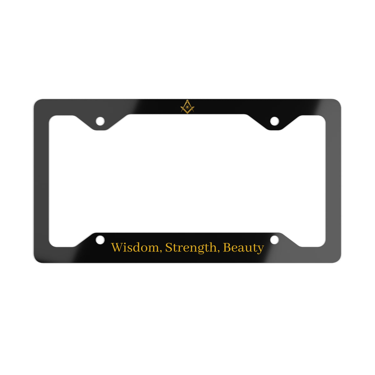 Master Mason Blue Lodge License Plate Frame - Wisdom Strength Beauty Sleek Material - Bricks Masons