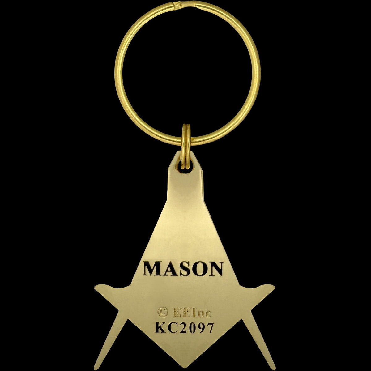 Master Mason Blue Lodge Keychain - Gold Color Square & Compass G - Bricks Masons