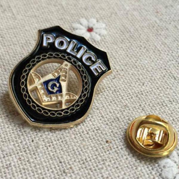 Master Mason Blue Lodge Lapel Pin - Police Square Compass - Bricks Masons