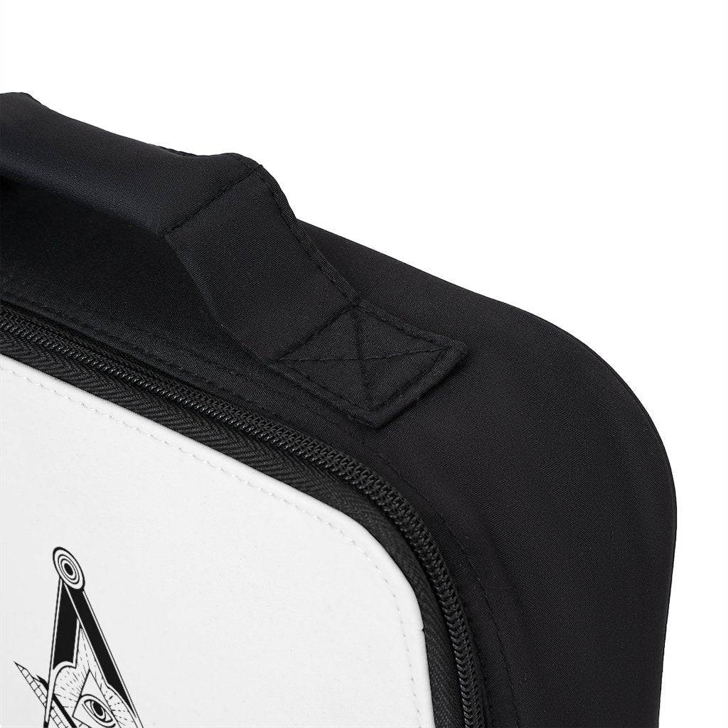 Master Mason Blue Lodge Lunch Bag - Square & Compass All Seeing Eye - Bricks Masons