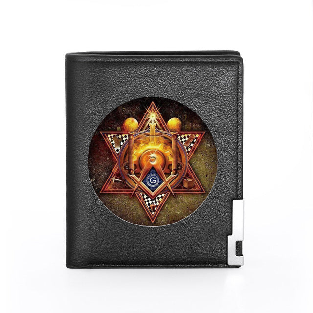 Master Mason Blue Lodge Wallet - PU Leather Vintage Square and Compass G & Credit Card Holder (26 variants) - Bricks Masons