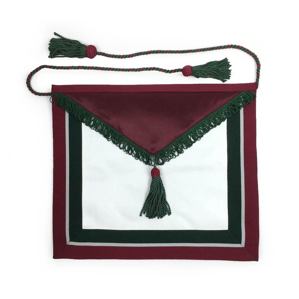 Member The Royal Order of Scotland Apron - White, Maroon & Green - Bricks Masons