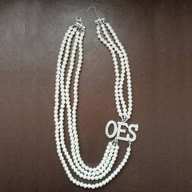 OES Necklace - Long Pearl - Bricks Masons