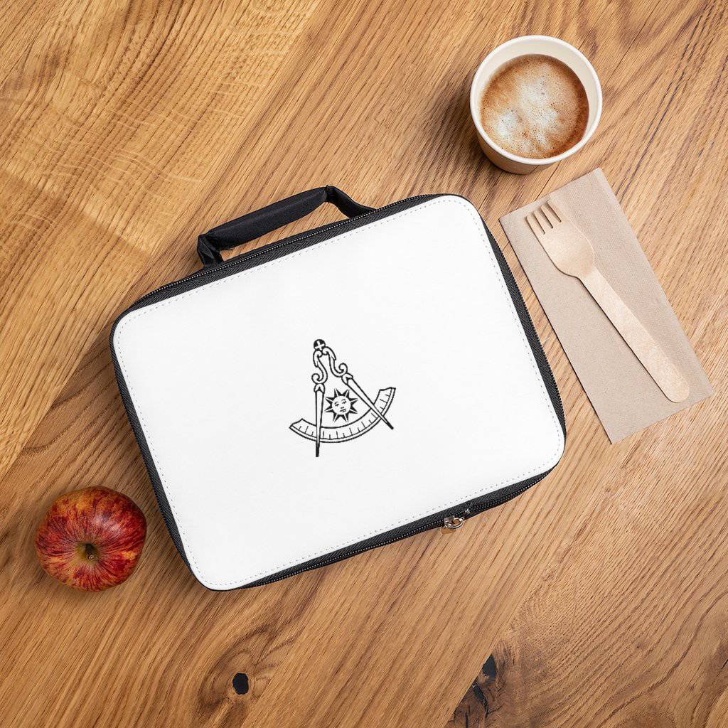 Past Master Blue Lodge Lunch Bag - White & Black - Bricks Masons