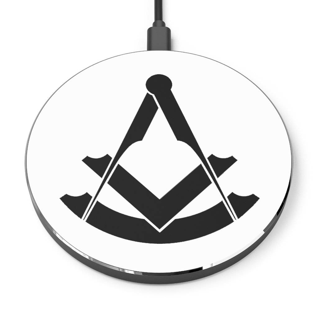 Past Master Blue Lodge Wireless Charger - Black & White - Bricks Masons