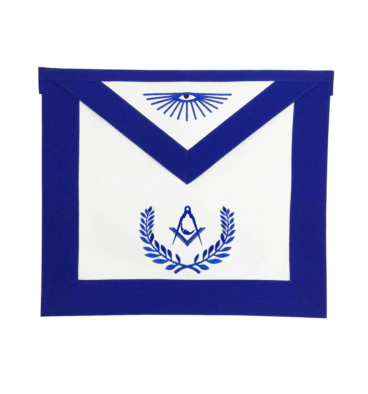 Junior Deacon Blue Lodge Officer Apron - Royal Blue with Wreath - Bricks Masons