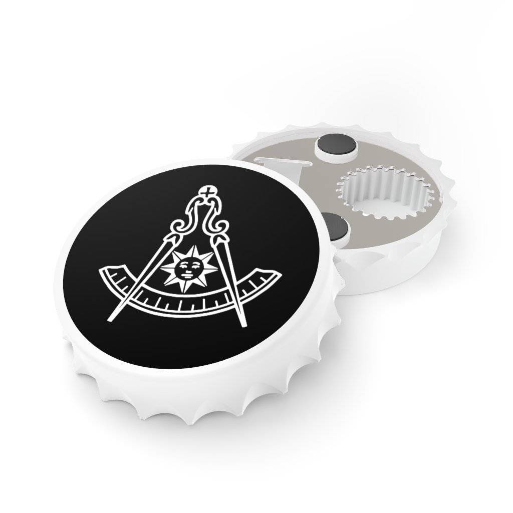 Past Master Blue Lodge California Regulation Bottle Opener - White & Black