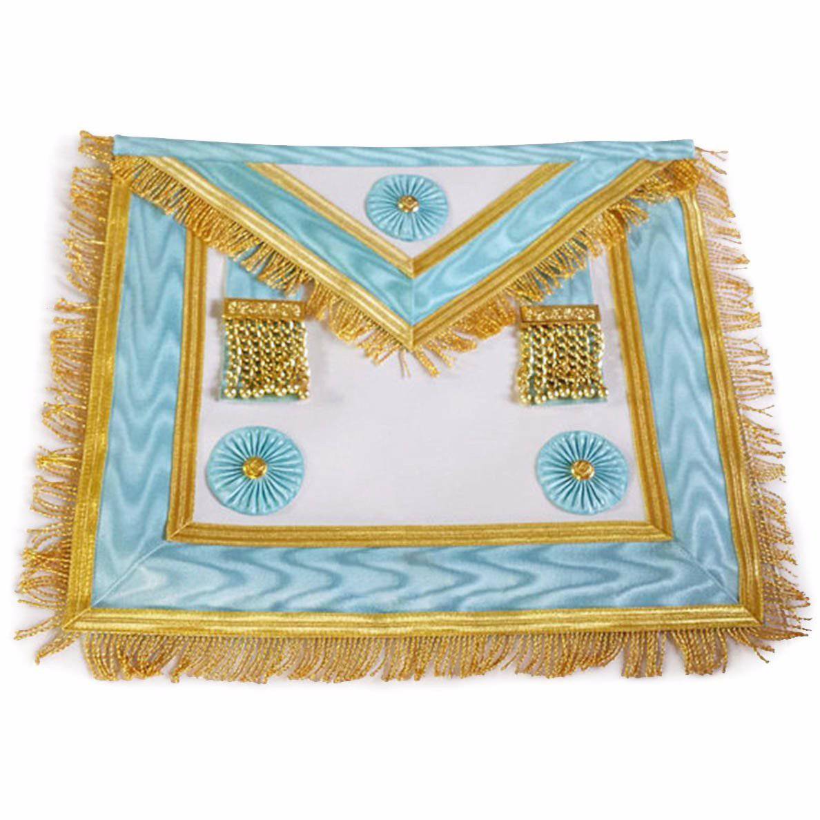 Master Mason Blue Lodge Canada Regulation Apron - Sky Blue with Rosettes