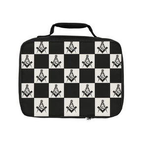 Master Mason Blue Lodge Lunch Bag - Checkered Pattern Fully Insulated - Bricks Masons