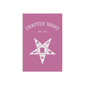 OES Yard Flag - Pink & White Star With Personalization - Bricks Masons