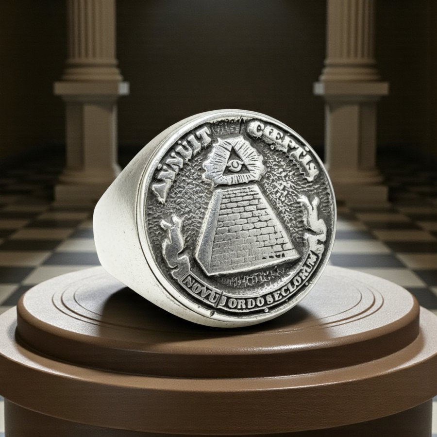 Masonic Ring with Eye in Silver 14.5 Gr 1.8 Cm Art 1069 - Bricks Masons
