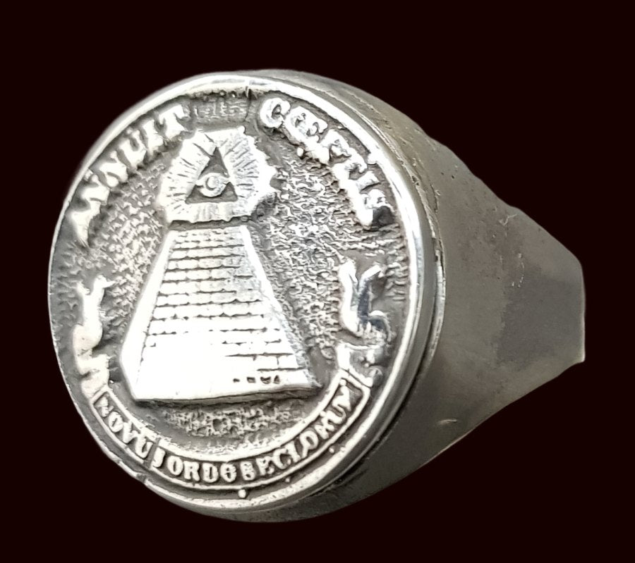 Masonic Ring with Eye in Silver 14.5 Gr 1.8 Cm Art 1069 - Bricks Masons