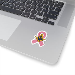 Master Mason Blue Lodge Sticker Decal - Kiss-Cut Breast Cancer Awareness - Bricks Masons