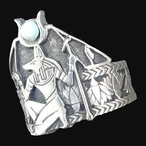 Anubis Jackal Ring In Silver 2 X 1.5 Cm 10 Gr Art 1081 - Bricks Masons