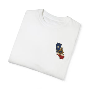 Master Mason Blue Lodge T-Shirt - Garment-Dyed California Mason - Bricks Masons