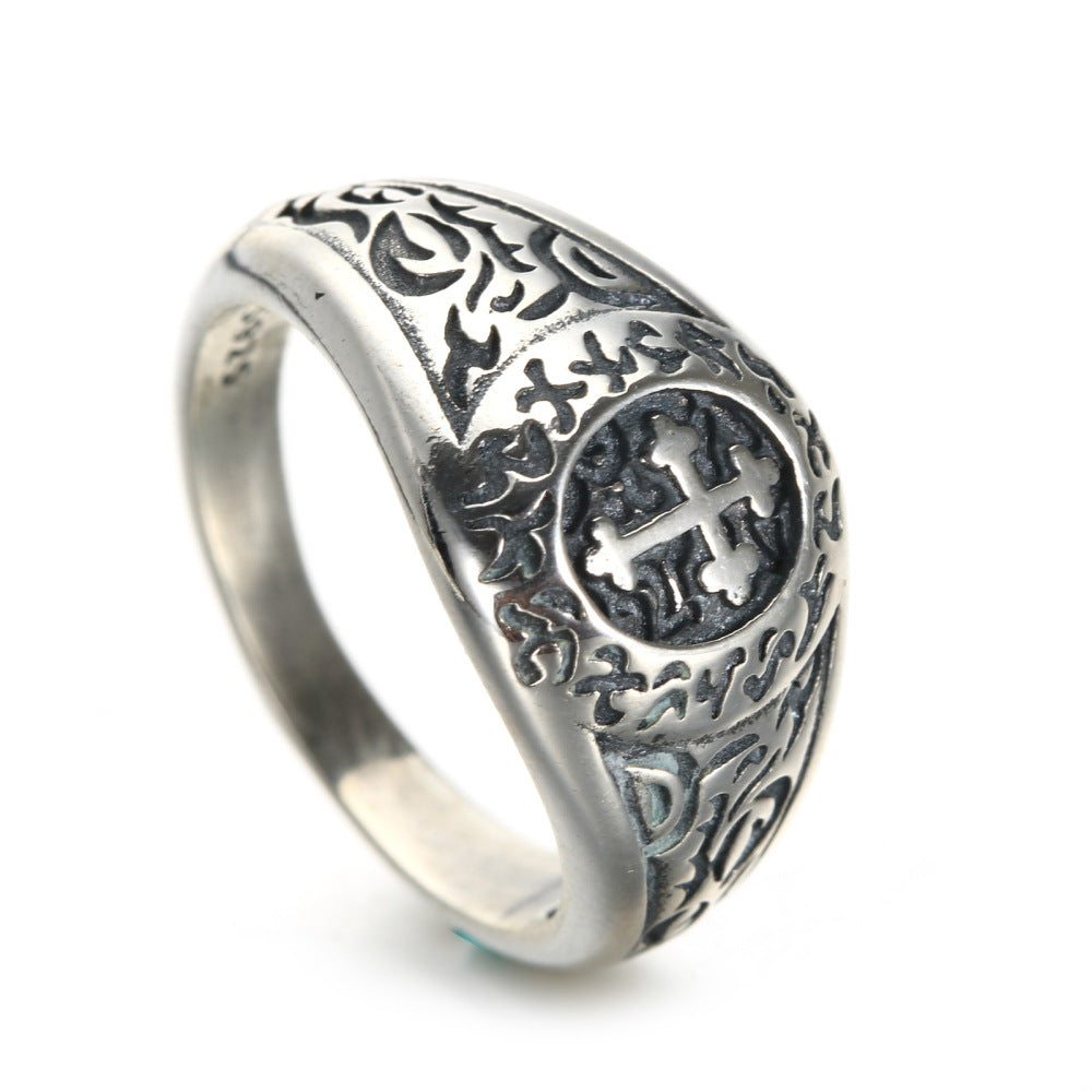 Knights Templar Commandery Ring - Silver With Cross - Bricks Masons