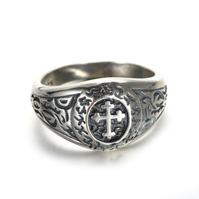 Knights Templar Commandery Ring - Silver With Cross - Bricks Masons