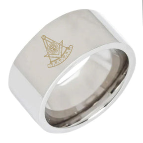 Past Master Blue Lodge California Regulation Ring - 8MM Pipe Silver Tungsten Personalizable - Bricks Masons