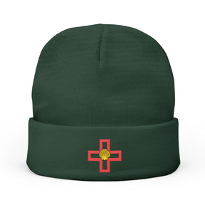 St. Thomas of Acon Beanie - Knit Embroidery Emblem - Bricks Masons
