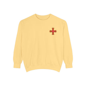 Red Cross of Constantine Sweatshirt - Embroidered Red Cross Insignia - Bricks Masons