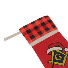 Master Mason Blue Lodge Christmas Stocking - Square & Compass G Emblem - Bricks Masons