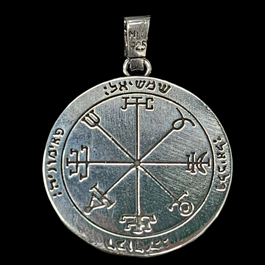 Wiccan Pendant First and Second Pentacle Consecrated to the Sun In Silver 4.5 Cm 17.5 Gr Art 1166 - Bricks Masons