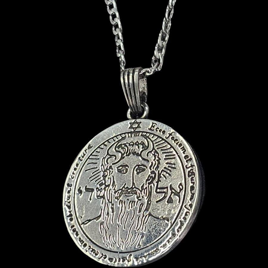 Wiccan Pendant First and Second Pentacle Consecrated to the Sun In Silver 4.5 Cm 17.5 Gr Art 1166 - Bricks Masons