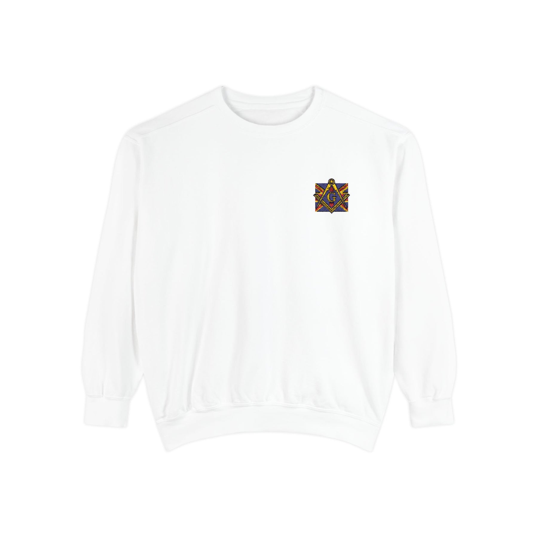 Master Mason Craft Sweatshirt - Embroidered Square & Compass UK Flag - Bricks Masons