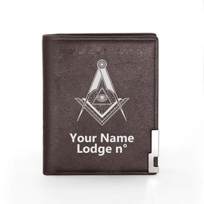 Master Mason Blue Lodge Wallet - Black & Brown