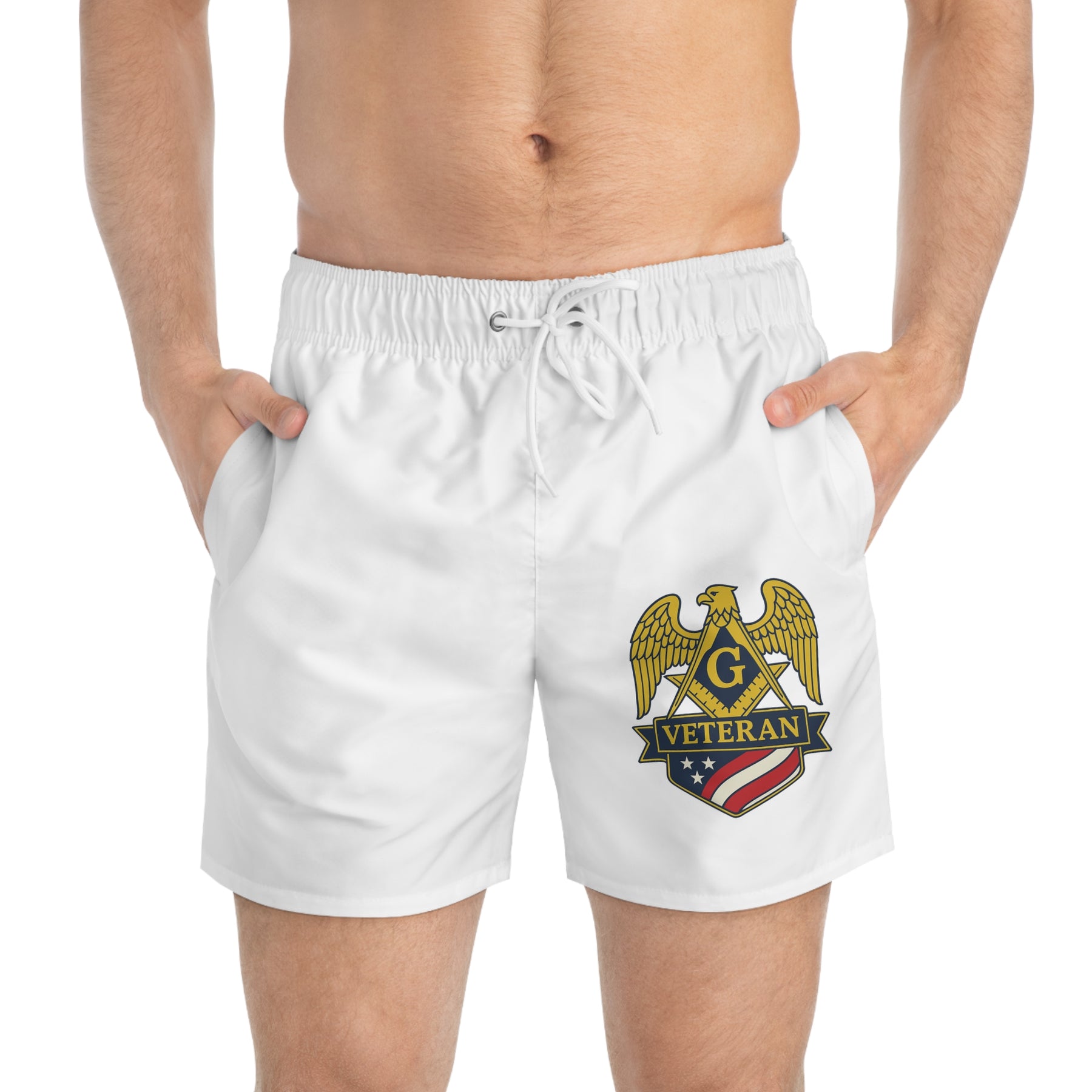 Master Mason Blue Lodge Short - Veteran Mason Swim Trunk - Bricks Masons