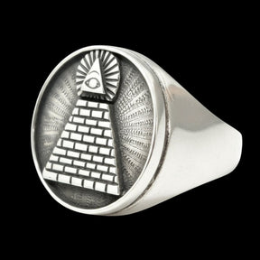 Masonic Ring with Eye in Silver, 1.8 cm, Art. 1227 - Bricks Masons