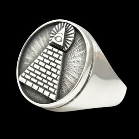 Masonic Ring with Eye in Silver, 1.8 cm, Art. 1227 - Bricks Masons