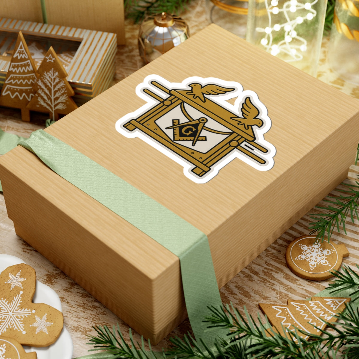 Master Mason Blue Lodge Sticker Decal - Kiss-Cut Ark of the Covenant - Bricks Masons