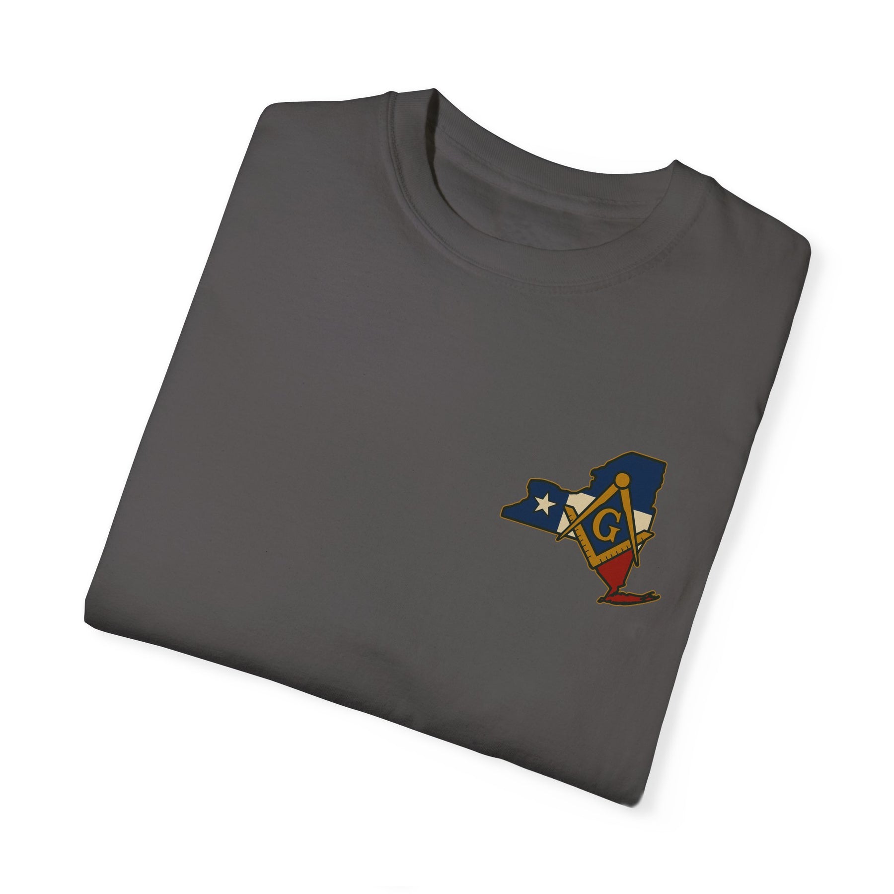 Master Mason Blue Lodge T-Shirt - Garment-Dyed New York Mason - Bricks Masons