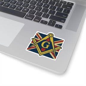 Master Mason Craft Sticker Decal - Kiss-Cut United Kingdom Mason Square & Compass G - Bricks Masons