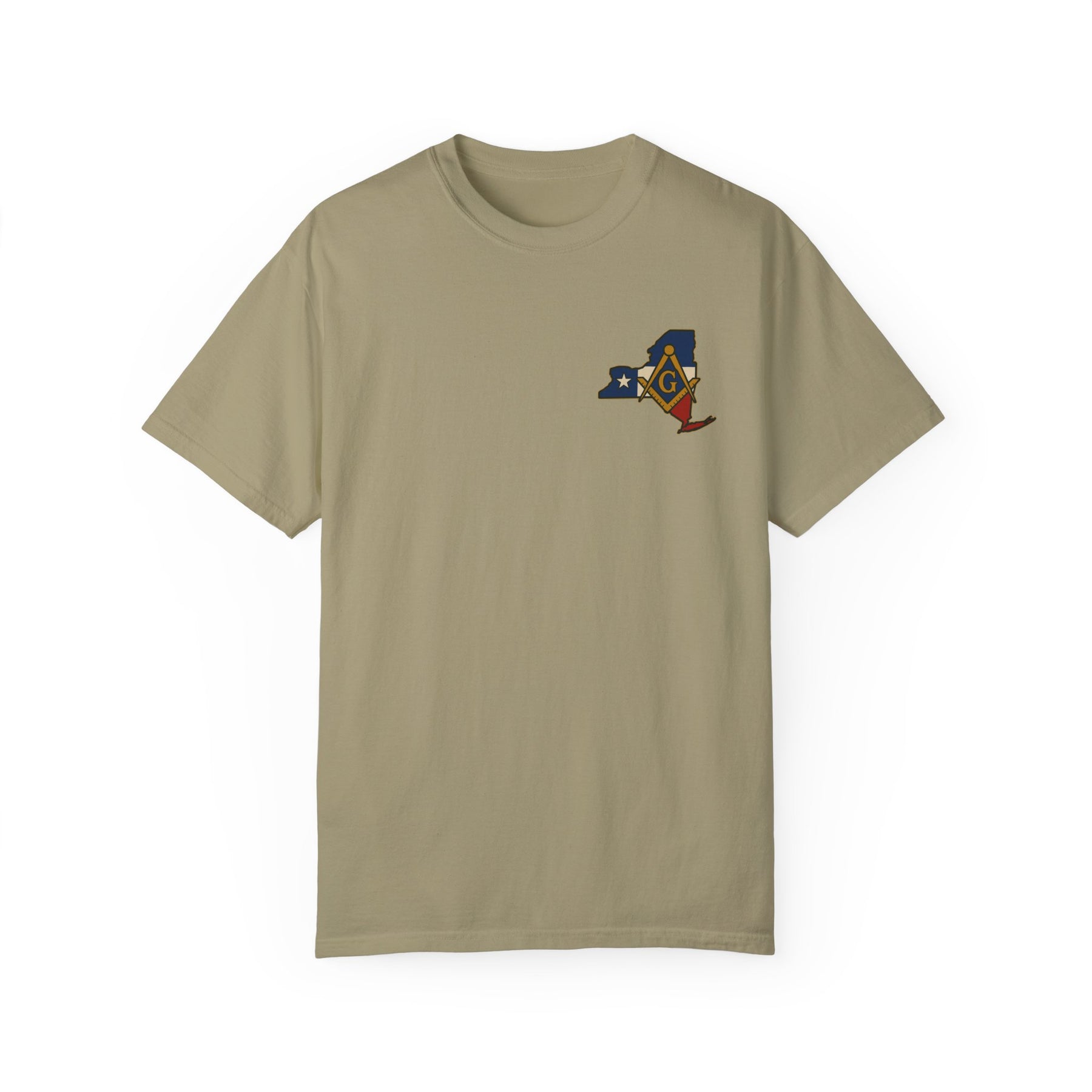 Master Mason Blue Lodge T-Shirt - Garment-Dyed New York Mason - Bricks Masons