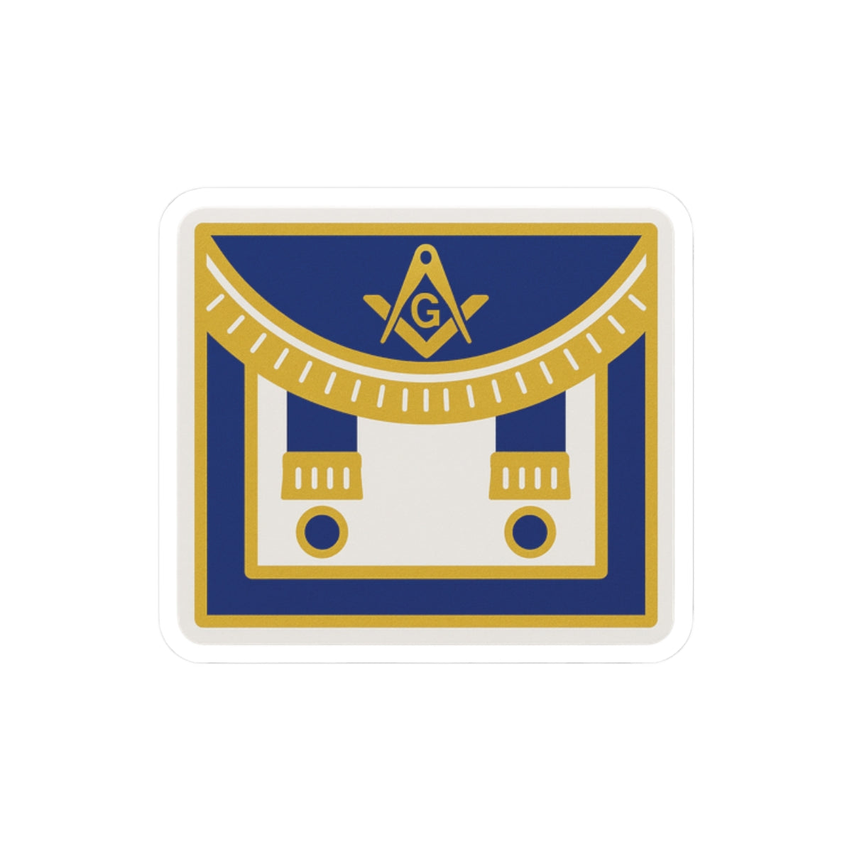 Master Mason Blue Lodge Sticker Decal - Kiss-Cut Blue Apron - Bricks Masons