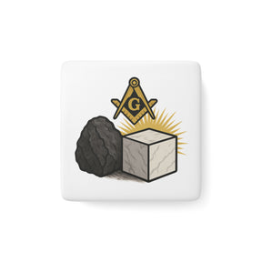 Master Mason Blue Lodge Magnet - Porcelain With Magnet - Bricks Masons
