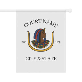 DOI Yard Flag - White Poly Poplin With Personalization - Bricks Masons
