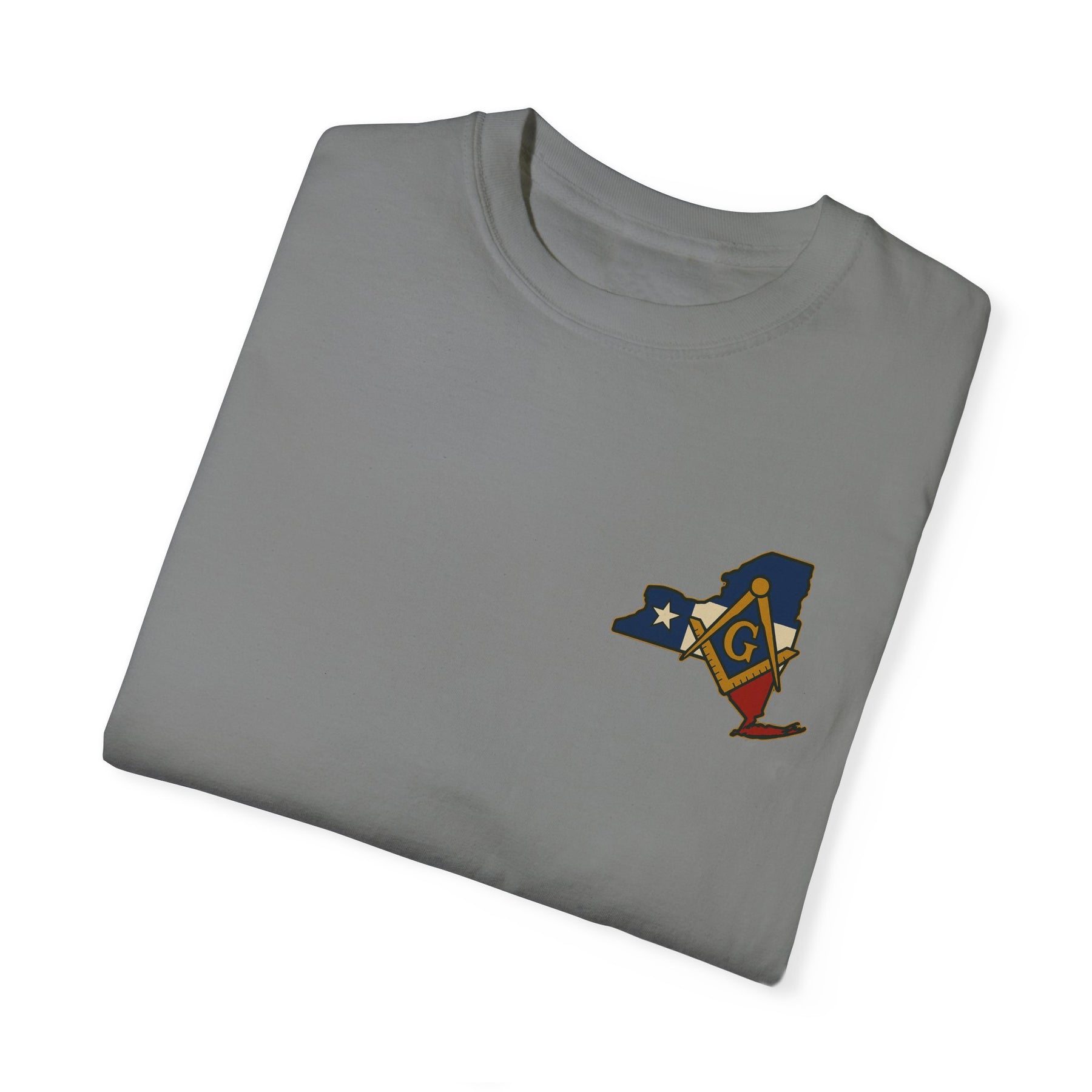 Master Mason Blue Lodge T-Shirt - Garment-Dyed New York Mason - Bricks Masons