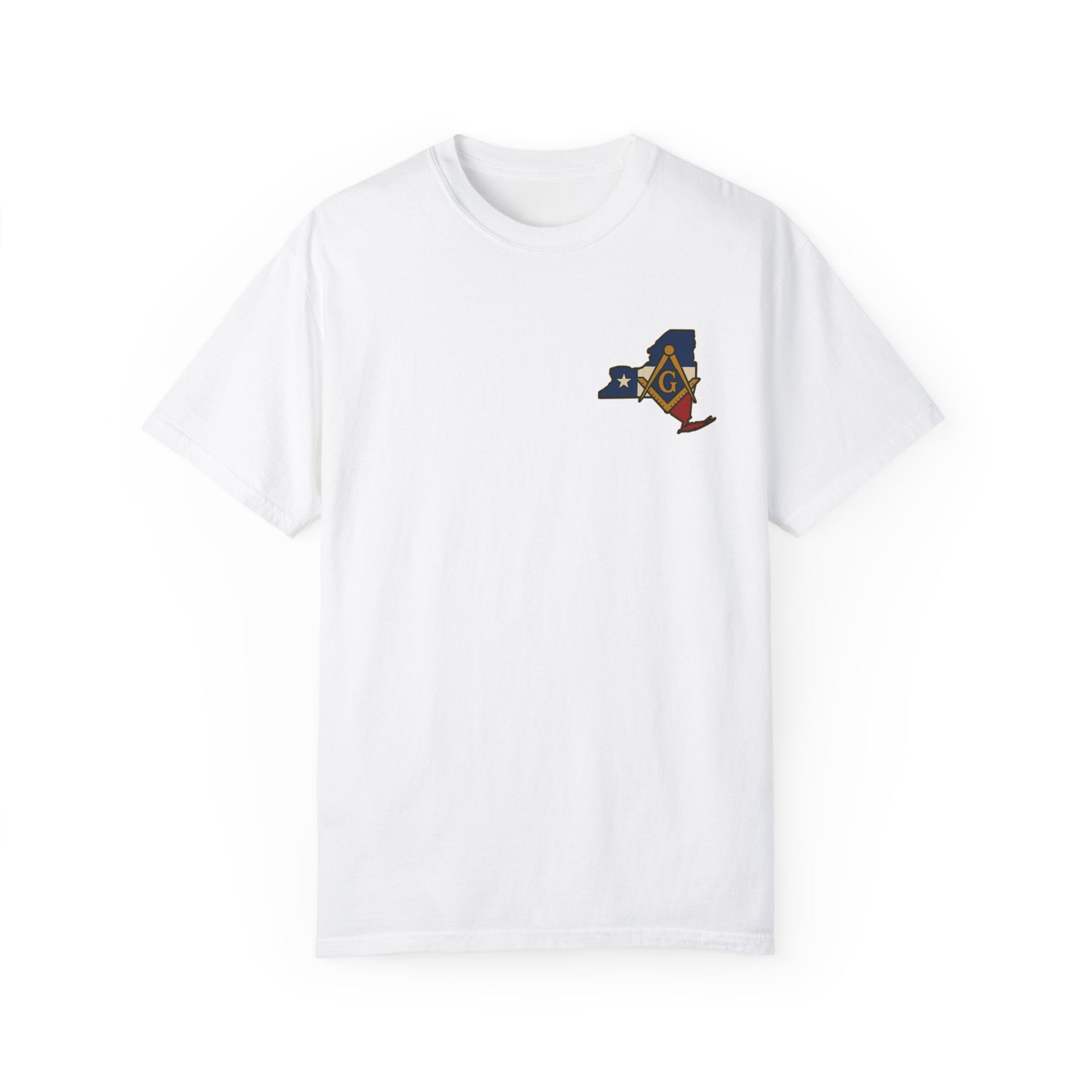 Master Mason Blue Lodge T-Shirt - Garment-Dyed New York Mason - Bricks Masons