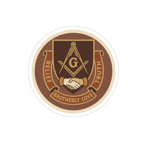 Master Mason Blue Lodge Sticker Decal - Brotherly Love Water Resistant Vinyl - Bricks Masons