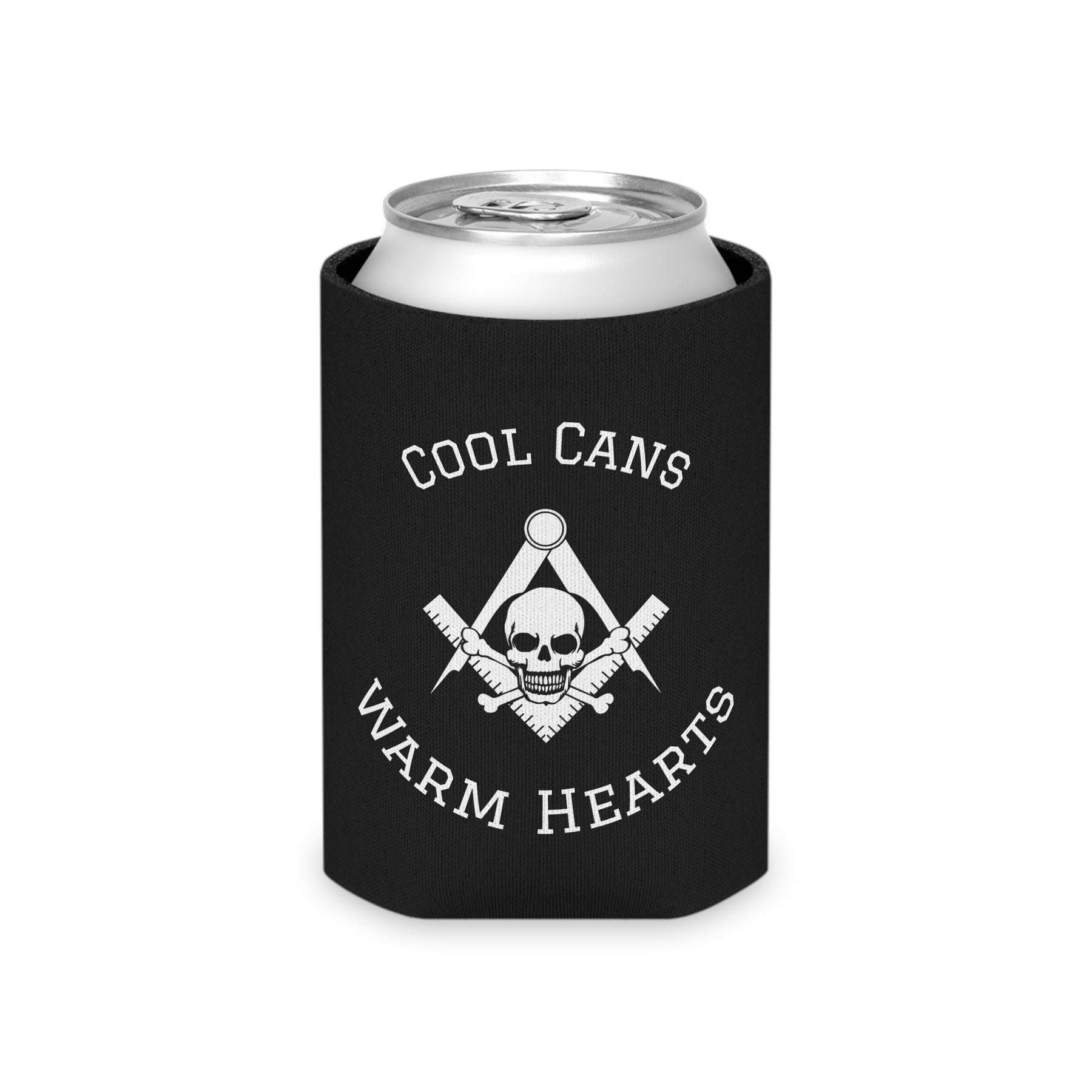 Widows Sons Can Cooler - White Skull & Bones With S&C On Black - Bricks Masons