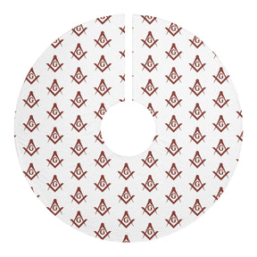 Master Mason Blue Lodge Christmas Tree Skirt - Festive Square & Compass G - Bricks Masons