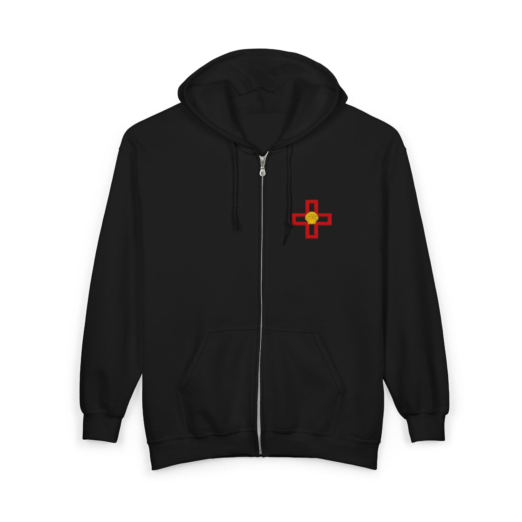 St. Thomas of Acon Hoodie - Zip Up Jacket Dual Embroidered Design - Bricks Masons