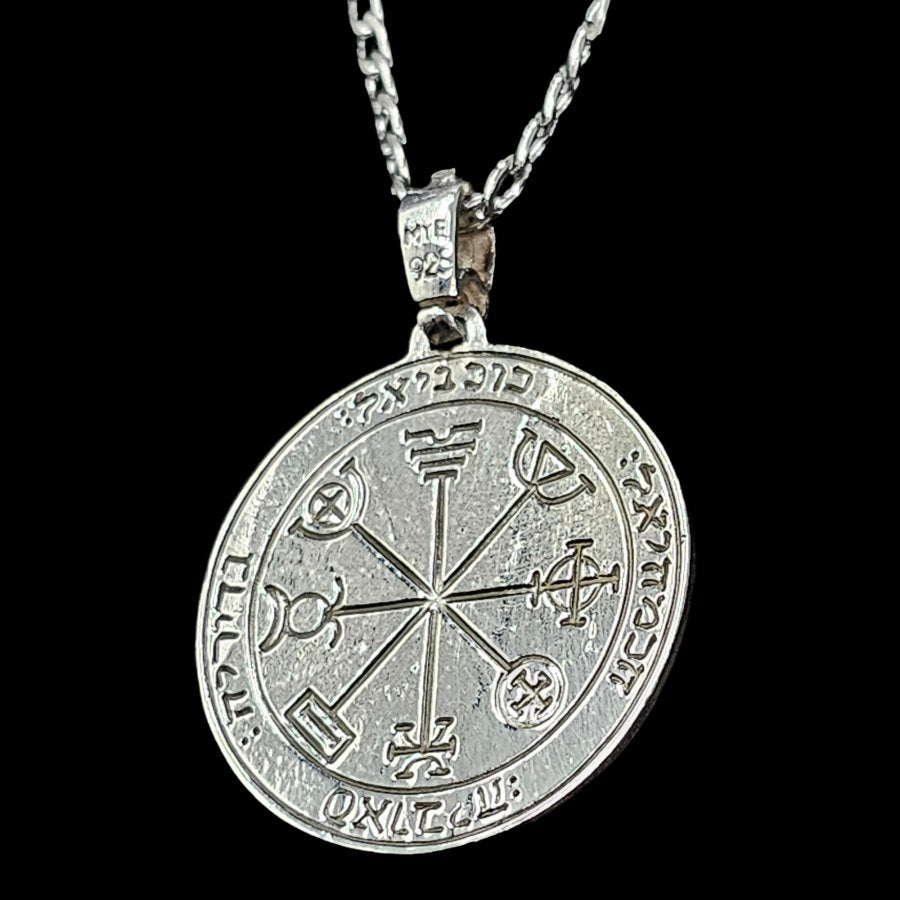 Solomon Pendant Third and Fourth Pentacle consecrated to Mercury 3 cm 9 Gr in silver 44 Seals of Solomon Art 1487 - Bricks Masons