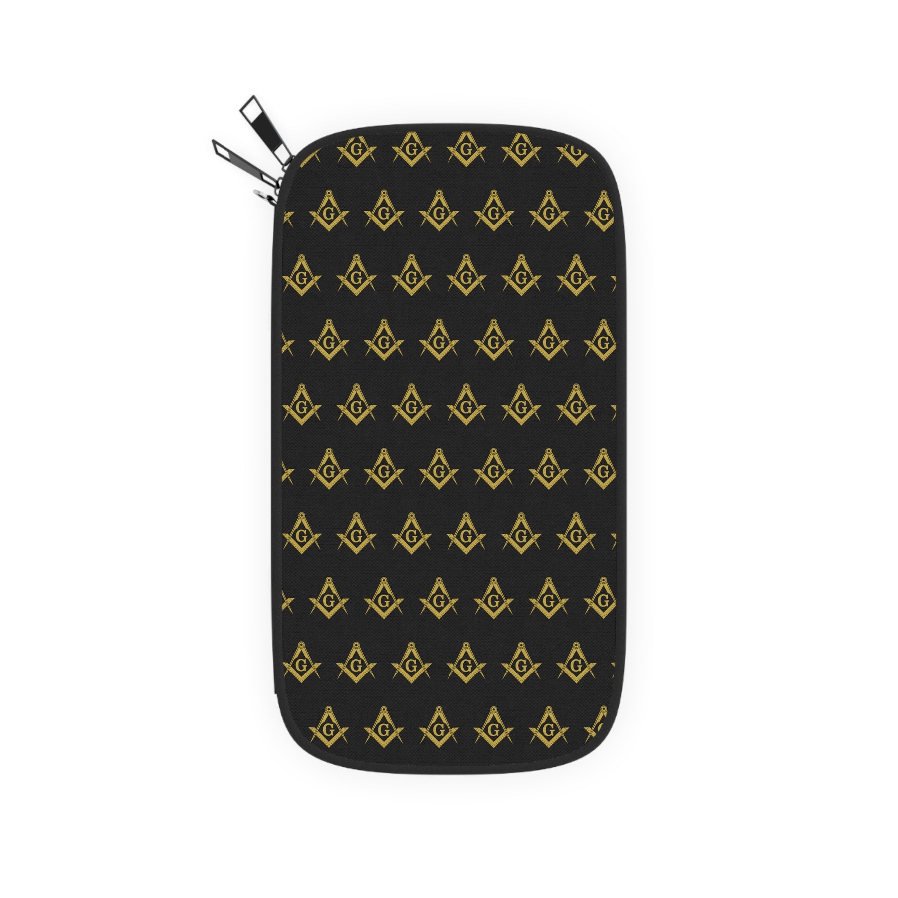 Master Mason Blue Lodge Passport Wallet - Gold Square & Compass Pattern - Bricks Masons
