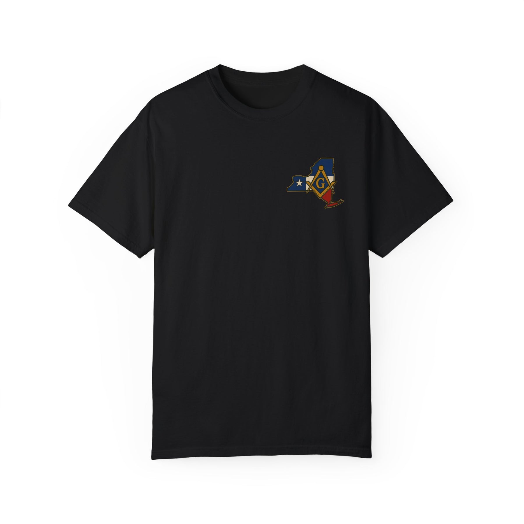 Master Mason Blue Lodge T-Shirt - Garment-Dyed New York Mason - Bricks Masons