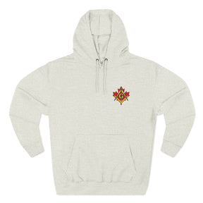 Master Mason Blue Lodge Canada Jurisdiction Hoodie - Stitched Insignia Detail - Bricks Masons