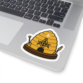 Master Mason Blue Lodge Sticker Decal - Kiss-Cut Beehive - Bricks Masons